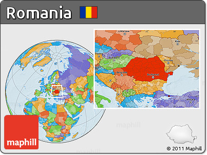 Political Location Map of Romania