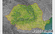 Satellite Map of Romania, desaturated, land only