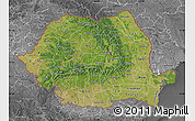 Satellite Map of Romania, desaturated