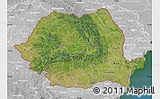 Satellite Map of Romania, lighten, desaturated, land only