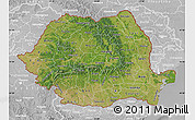 Satellite Map of Romania, lighten, desaturated