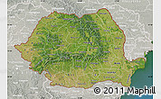 Satellite Map of Romania, lighten, semi-desaturated, land only