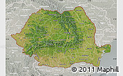 Satellite Map of Romania, lighten, semi-desaturated