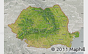 Satellite Map of Romania, lighten, semi-desaturated