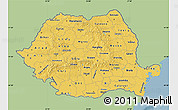 Savanna Style Map of Romania, single color outside