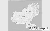 Gray 3D Map of Mures, single color outside
