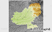 Physical 3D Map of Mures, darken, desaturated
