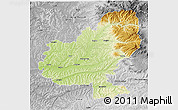 Physical 3D Map of Mures, desaturated