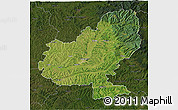 Satellite 3D Map of Mures, darken