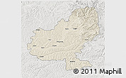 Shaded Relief 3D Map of Mures, lighten, semi-desaturated