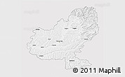 Silver Style 3D Map of Mures, single color outside