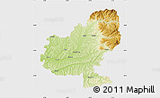 Physical Map of Mures, single color outside