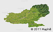 Satellite Panoramic Map of Mures, single color outside