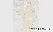 Shaded Relief 3D Map of Olt, lighten, semi-desaturated