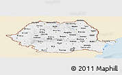 Classic Style Panoramic Map of Romania, single color outside