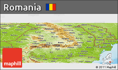 Physical Panoramic Map of Romania