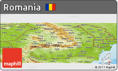 Physical Panoramic Map of Romania