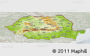 Physical Panoramic Map of Romania, lighten, semi-desaturated