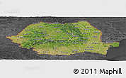 Satellite Panoramic Map of Romania, darken, desaturated