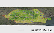 Satellite Panoramic Map of Romania, darken, semi-desaturated