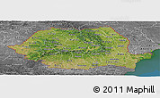 Satellite Panoramic Map of Romania, desaturated, land only