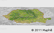 Satellite Panoramic Map of Romania, lighten, desaturated