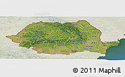Satellite Panoramic Map of Romania, lighten, land only