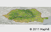 Satellite Panoramic Map of Romania, lighten, semi-desaturated