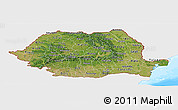 Satellite Panoramic Map of Romania, single color outside, bathymetry sea