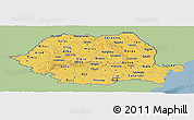Savanna Style Panoramic Map of Romania, single color outside