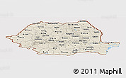 Shaded Relief Panoramic Map of Romania, cropped outside