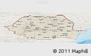 Shaded Relief Panoramic Map of Romania, lighten, land only