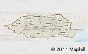 Shaded Relief Panoramic Map of Romania, lighten
