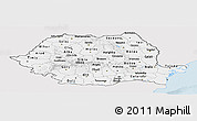 Silver Style Panoramic Map of Romania, single color outside