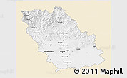 Classic Style 3D Map of Prahova, single color outside