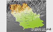 Physical 3D Map of Prahova, darken, desaturated