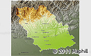 Physical 3D Map of Prahova, darken, semi-desaturated