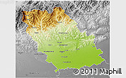 Physical 3D Map of Prahova, desaturated