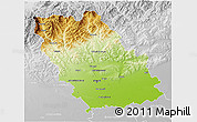 Physical 3D Map of Prahova, lighten, desaturated