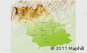 Physical 3D Map of Prahova, lighten