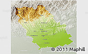 Physical 3D Map of Prahova, lighten, semi-desaturated