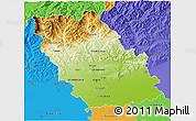 Physical 3D Map of Prahova, political outside