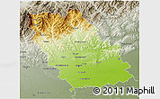 Physical 3D Map of Prahova, semi-desaturated
