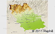 Physical 3D Map of Prahova, shaded relief outside