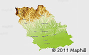 Physical 3D Map of Prahova, single color outside