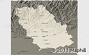 Shaded Relief 3D Map of Prahova, darken