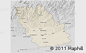 Shaded Relief 3D Map of Prahova, desaturated