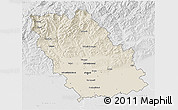 Shaded Relief 3D Map of Prahova, lighten, desaturated