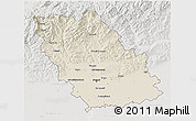 Shaded Relief 3D Map of Prahova, lighten, semi-desaturated