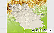 Shaded Relief 3D Map of Prahova, physical outside